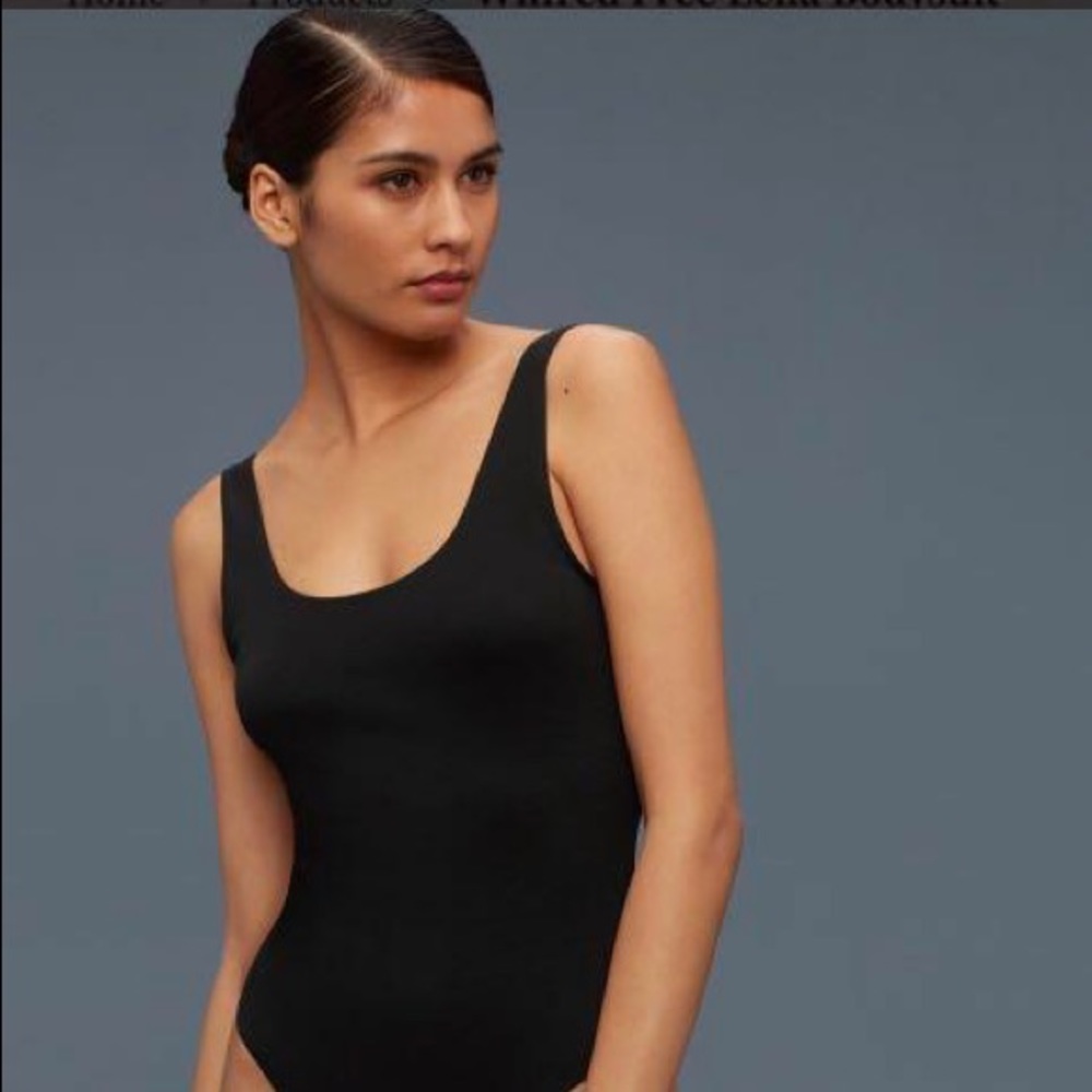 Aritzia Wilfred Free Black Ribbed Bodysuit Size Small - Picture 2 of 2
